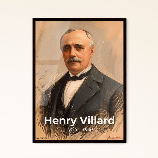 Dynamic Portrait of Henry Villard: A Captivating Tribute to the Railway Financier – Elevate Your Space with Artful Elegance!