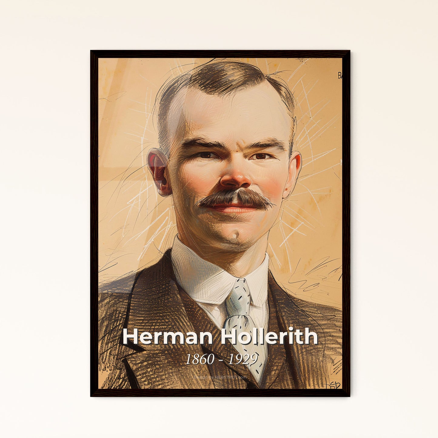 Herman Hollerith: Pioneer of Data Innovation - Contemporary Art Print Celebrating a Visionary Stateless in Stunning Detail