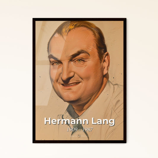 Elegant Portrait of Hermann Lang: Vintage Racing Legend in Contemporary Art - Unique Print for Home Décor & Gifts