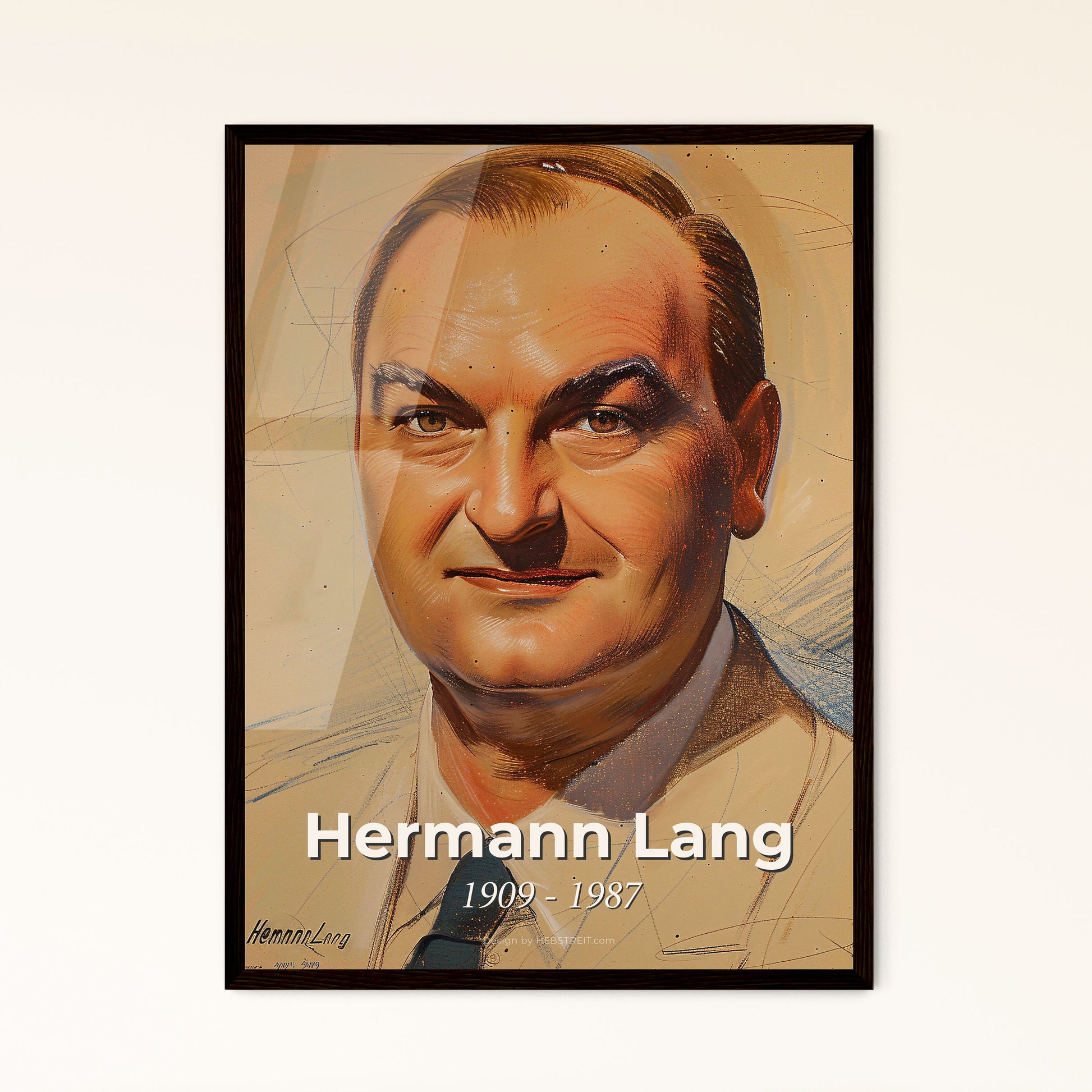 Dynamic Portrait of Hermann Lang: A Captivating Tribute to the Legendary Pre-War Mercedes-Benz Racing Driver in Contemporary Art