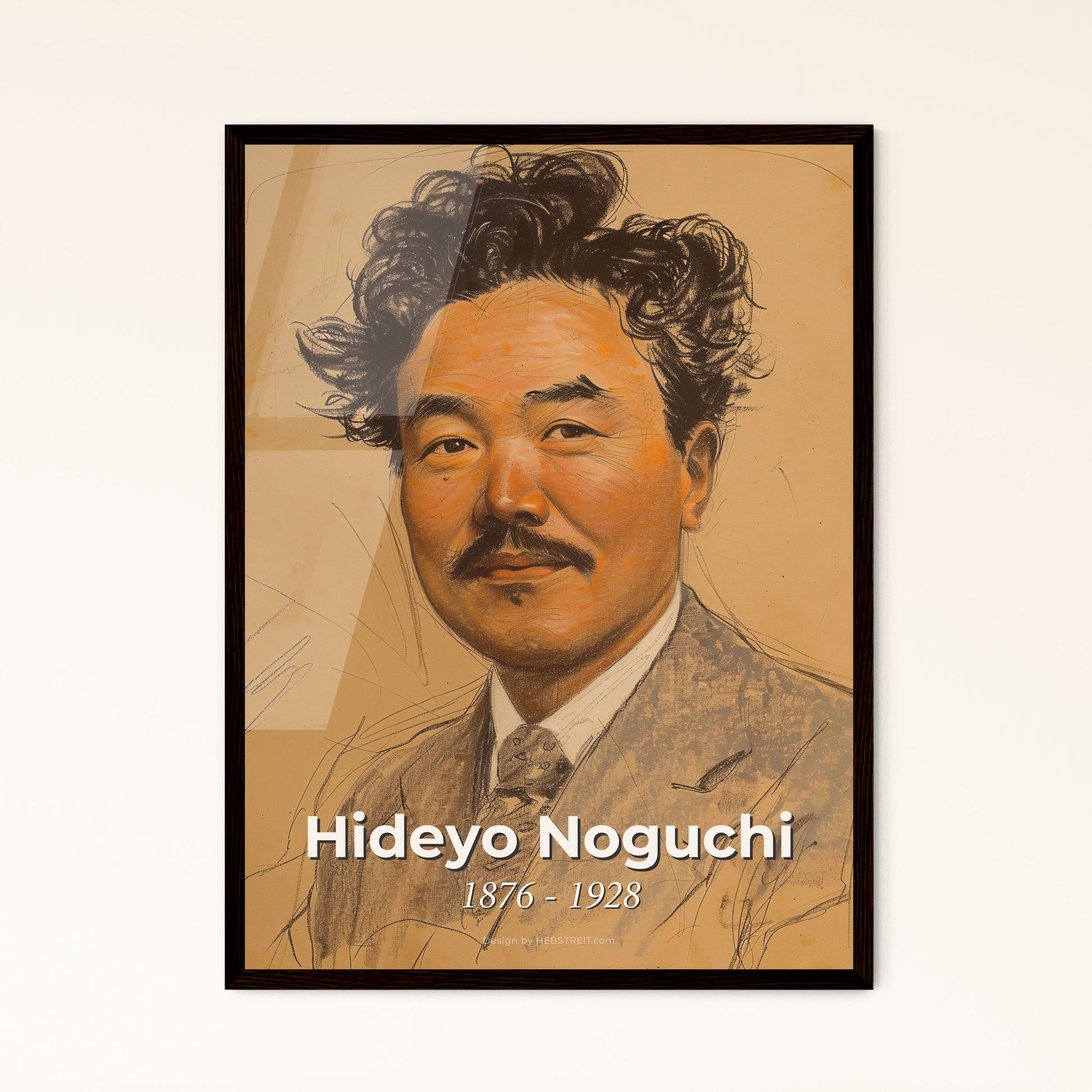 Elegant Portrait of Hideyo Noguchi Framed Print