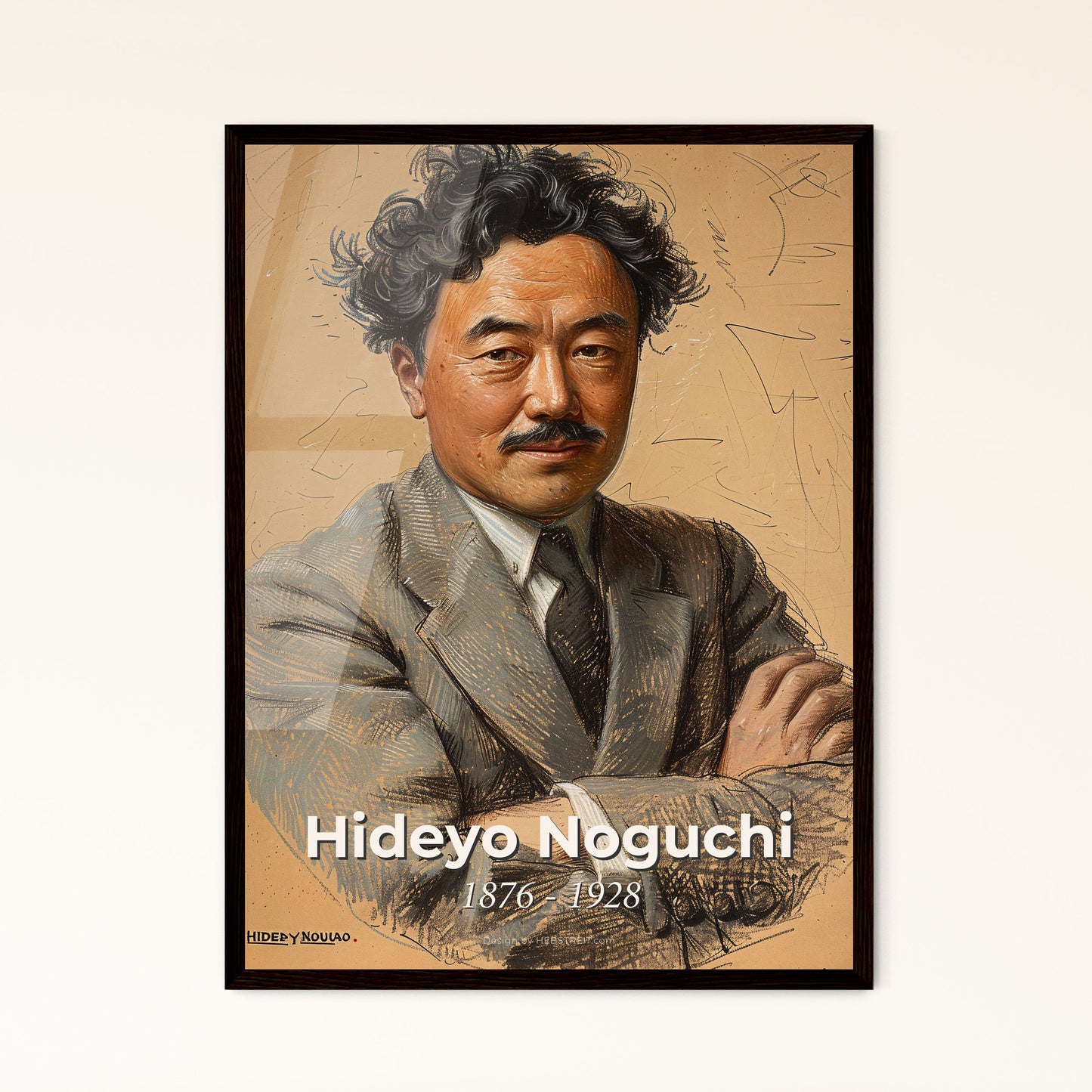 Elegant Portrait of Hideyo Noguchi Framed Print