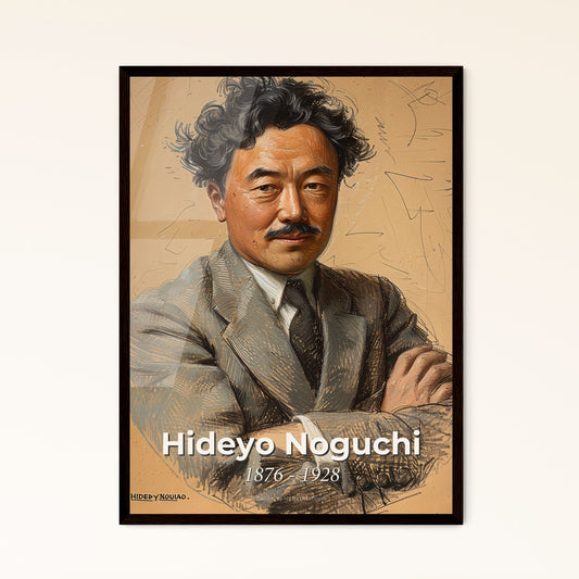 Elegant Portrait of Hideyo Noguchi: Celebrating a Bacteriologist's Legacy in Contemporary Art - Perfect for Home Decor and Gifting