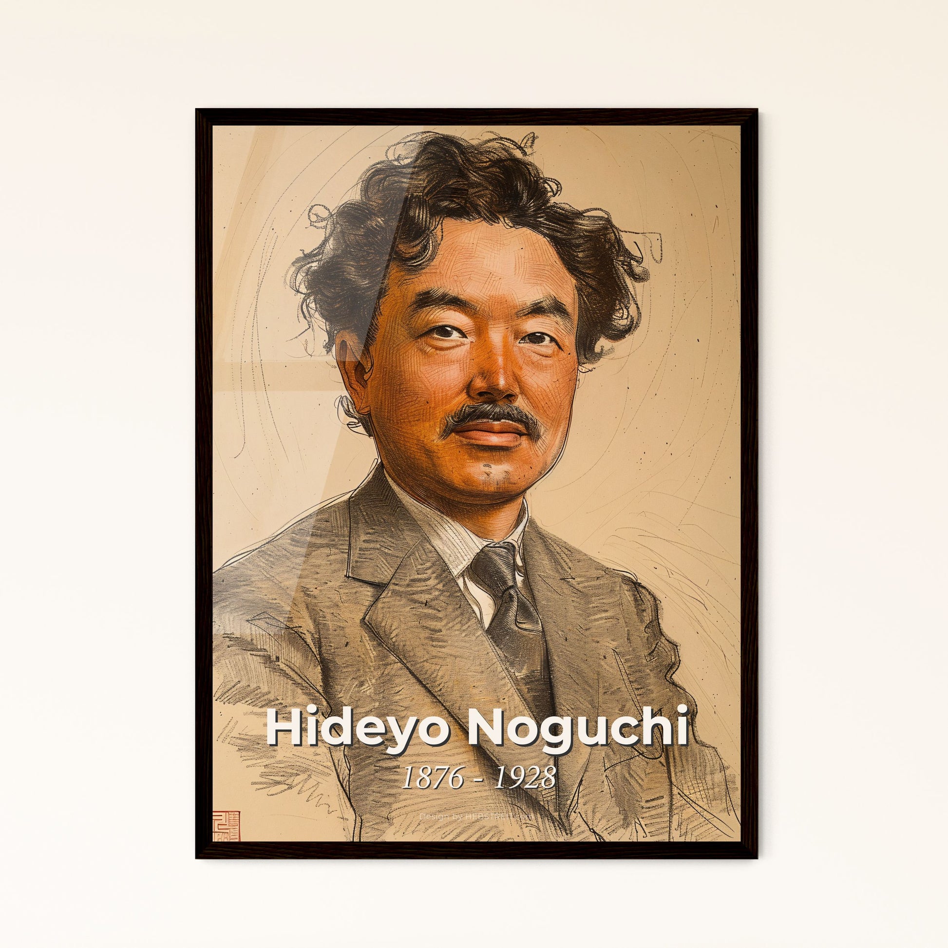 Elegant Portrait of Hideyo Noguchi Framed Print