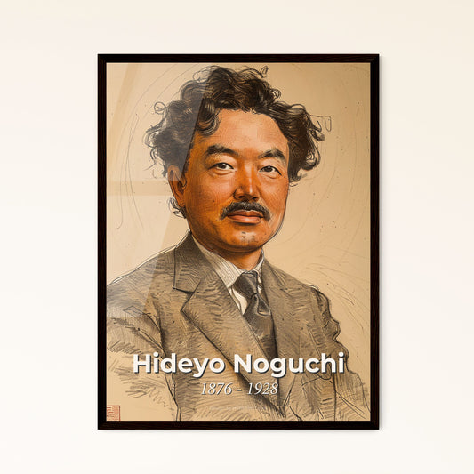 Elegant Portrait of Hideyo Noguchi: Contemporary Tribute to a Pioneer in Medicine, Perfect for Home Decor & Memorable Gifts