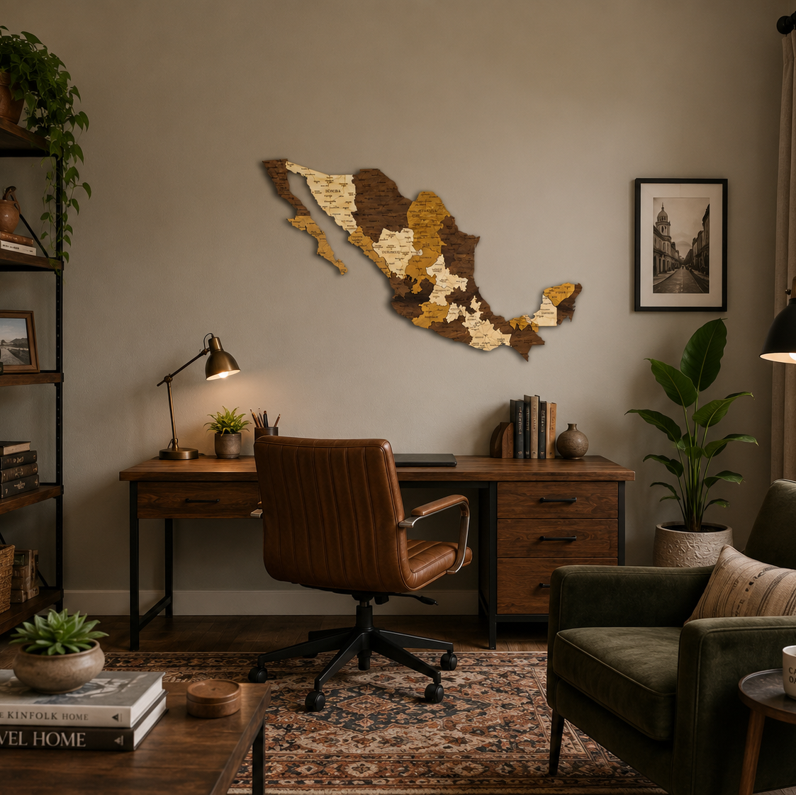 Wooden Mexico Wall Map – Stylish Handmade Decor for Home or Business