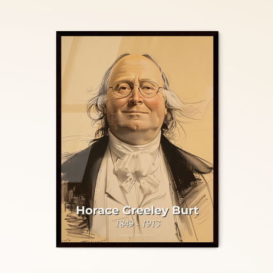 Elegant Portrait of Horace Greeley Burt: Capturing the Spirit of an American Railway Legend in Contemporary Art Print