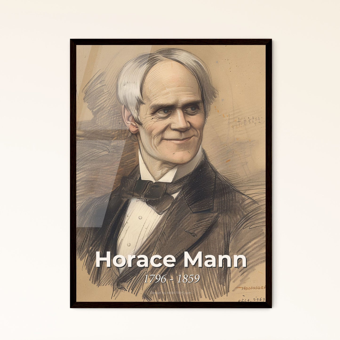 Elegant Portrait of Horace Mann: Celebrating Educational Reform in Contemporary Style - Perfect for Home Decor & Gifting