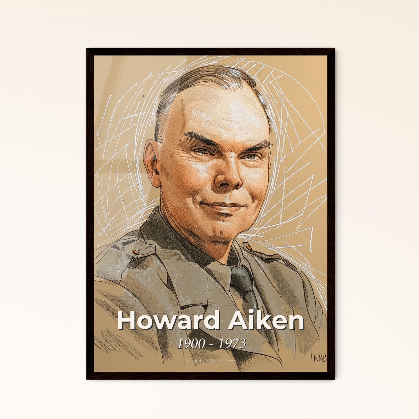 Elegant Portrait of Howard Aiken: Pioneering Computer Scientist, Captivating Contemporary Art Print for Sophisticated Interiors