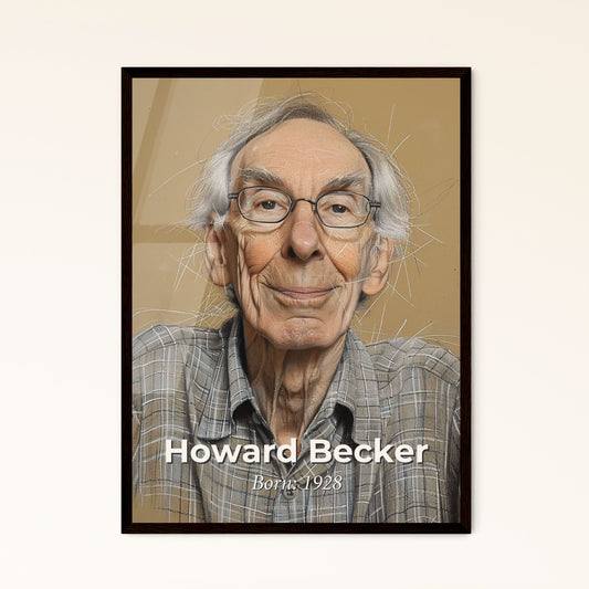 Elegant Portrait of Howard Becker: Celebrated Sociologist in Captivating Lines & Hues – Perfect for Stylish Home Décor or Gift