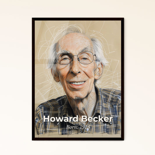 Captivating Portrait of Howard Becker: A Unique Blend of Contemporary Art and Sociological Insight for Your Home Decor Collection.