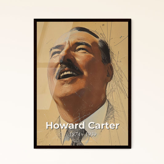 Enchanting Portrait of Howard Carter: Discoverer of Tutankhamun - Contemporary Art Print for Home Décor, Gift, or Framed Elegance.