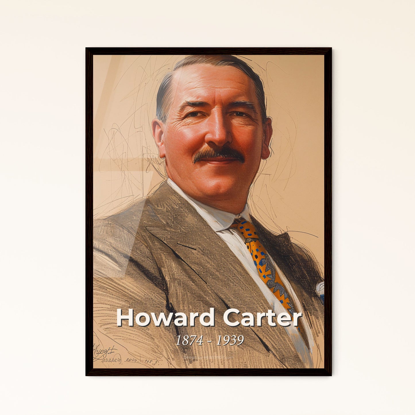 Elegant Contemporary Portrait of Howard Carter Framed Print