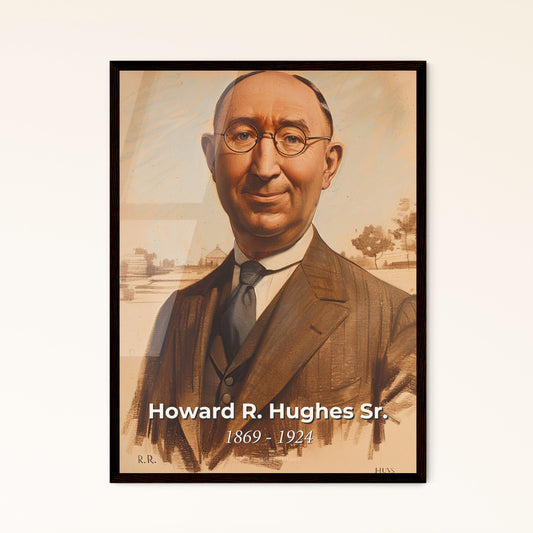 Radiant Portrait of Howard R. Hughes Sr. Framed Print