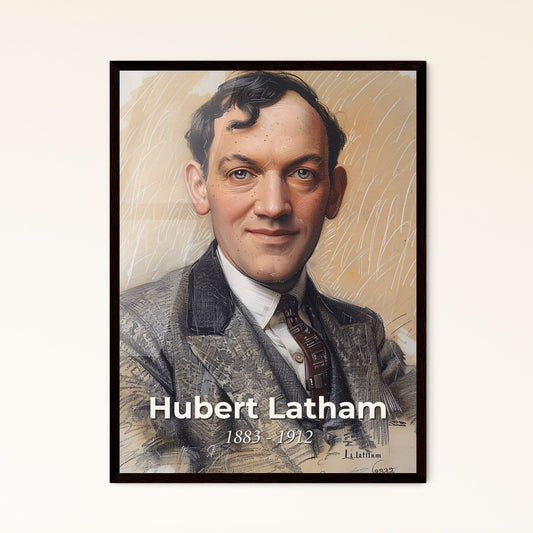 Hubert Latham: 1883-1912 - Inspired Portrait of the Pioneering French Aviator, Elevating Your Space with Dynamic Contemporary Art