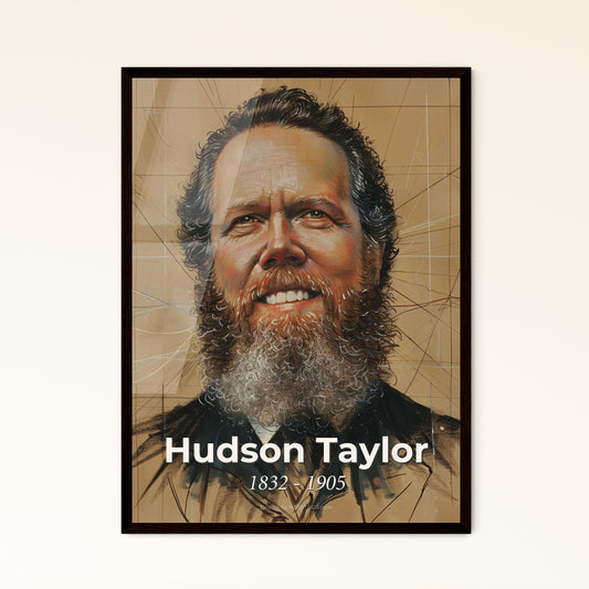 Radiant Hudson Taylor: Captivating Contemporary Portrait of the Pioneering Missionary in Elegant Hues - Perfect for Home Decor