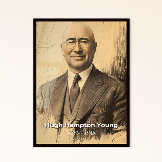 Masterful Contemporary Portrait of Hugh Hampton Young Framed Print