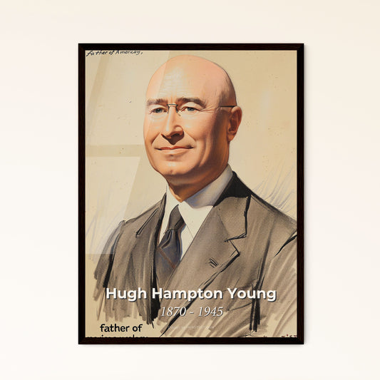 Elegant Contemporary Portrait of Hugh Hampton Young Framed Print