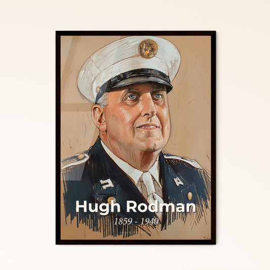 Admiral Hugh Rodman: A Captivating Portrait in Contemporary Art - Unique Lines & Subtle Hues for Elegant Home Décor