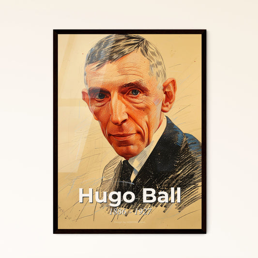 Dynamic Contemporary Portrait of Hugo Ball Framed Print