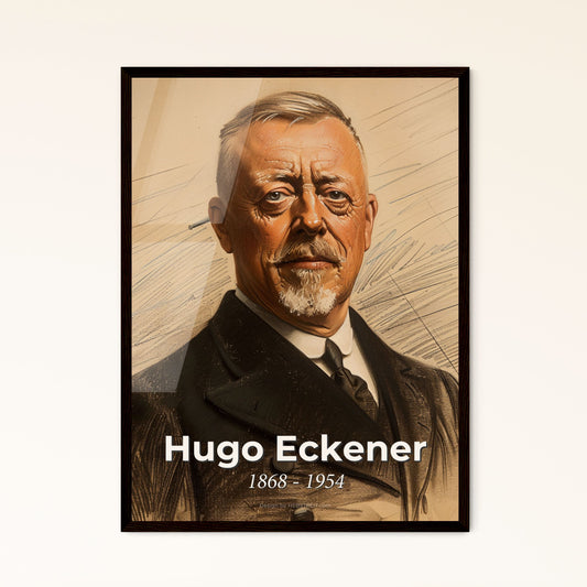 Captivating Portrait of Hugo Eckener: Pioneer of Airship Exploration - Exquisite Contemporary Art Print for Elegant Home Decor