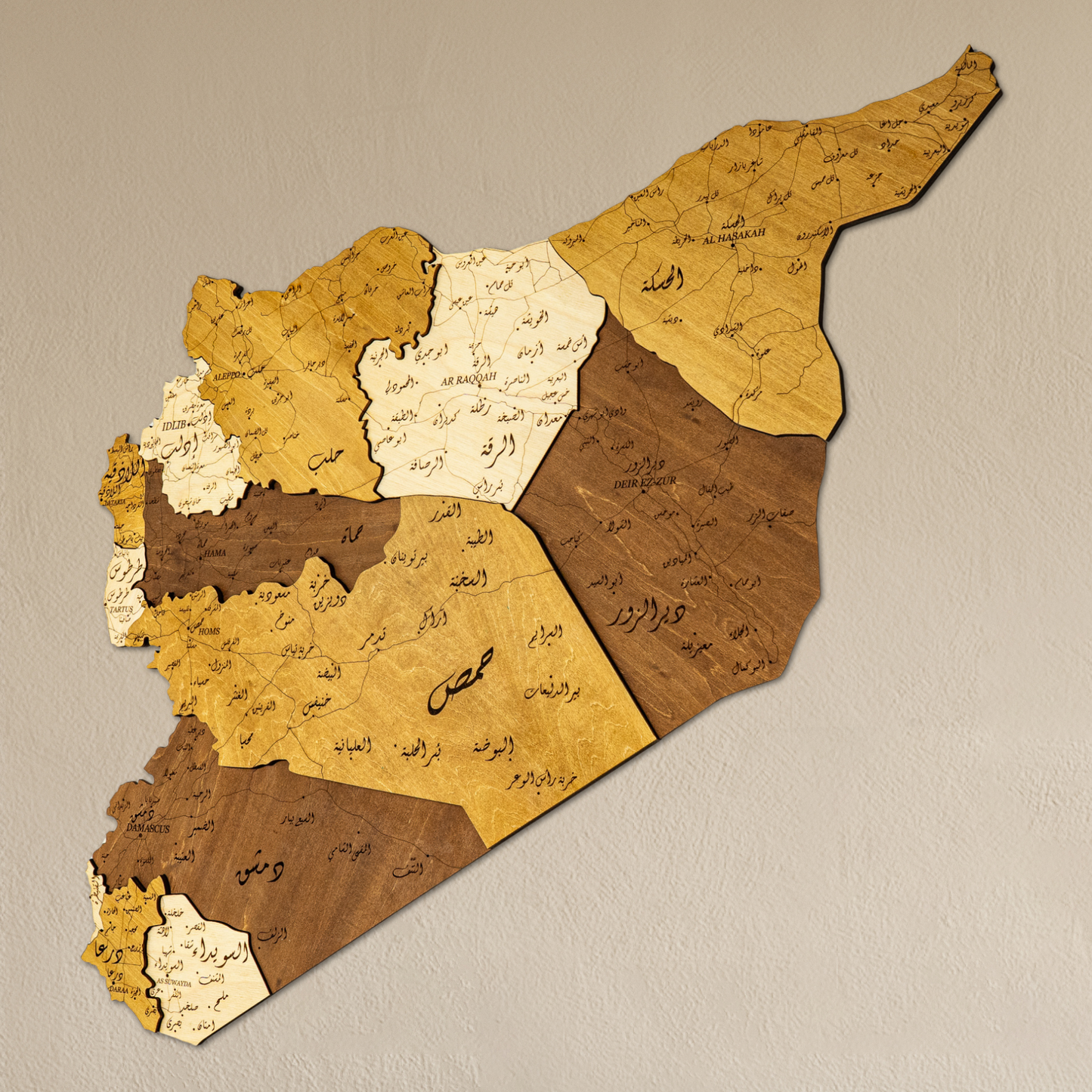 Wooden Map of Syria – Unique Wall Art for Home & Office