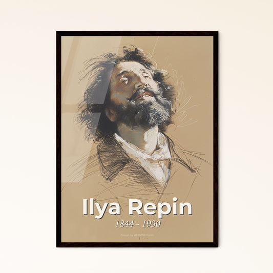 Elegant Contemporary Portrait Inspired by Ilya Repin: A Striking Fusion of Realism and Modern Art for Your Home Décor