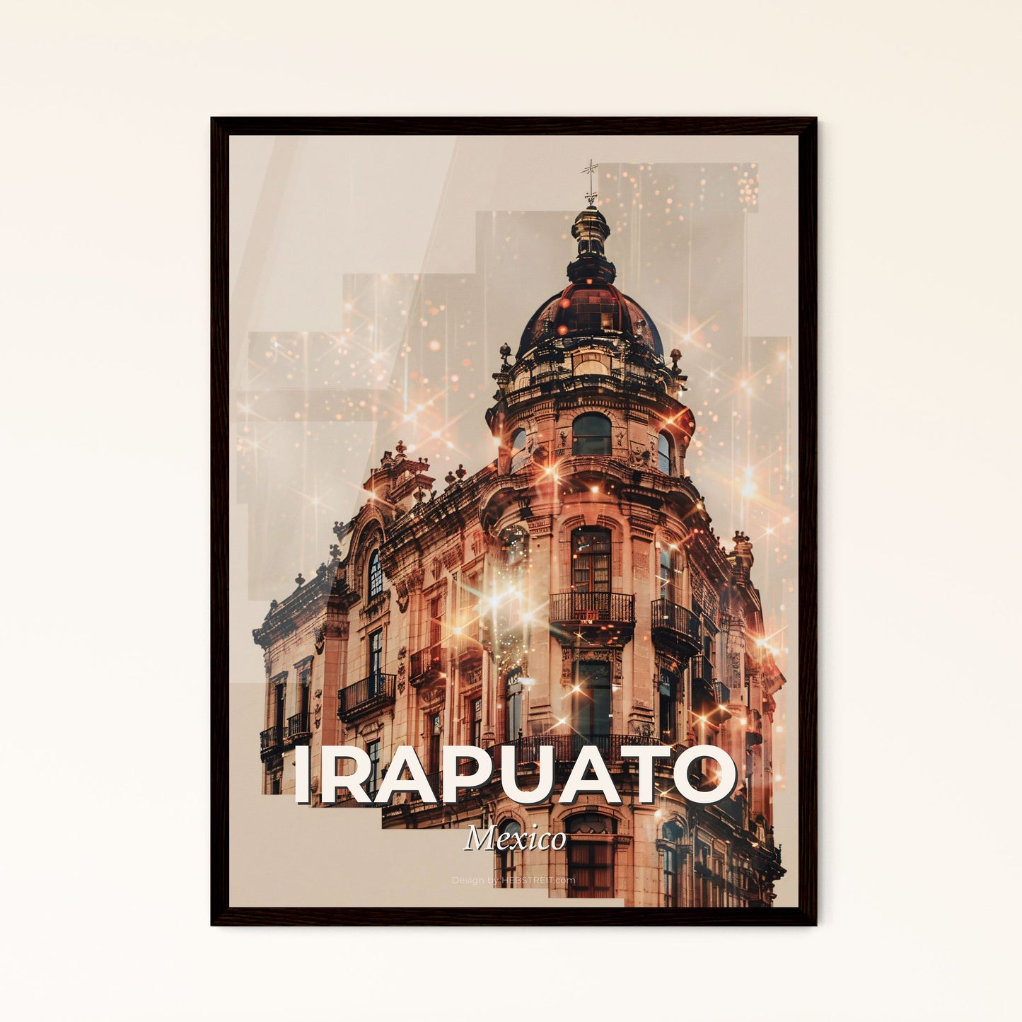 Irapuato City Icons Skyline Poster - A building with a dome on top