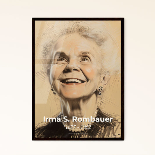 Elegant Portrait of Irma S. Rombauer: Celebrate Culinary Legacy with a Stunning Art Print for Home Decor or Gift-Giving