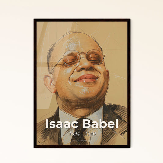 Elegant Portrait of Isaac Babel (1894-1940): Striking Contemporary Art Print with Dynamic Lines & Soft Hues for Timeless Decor