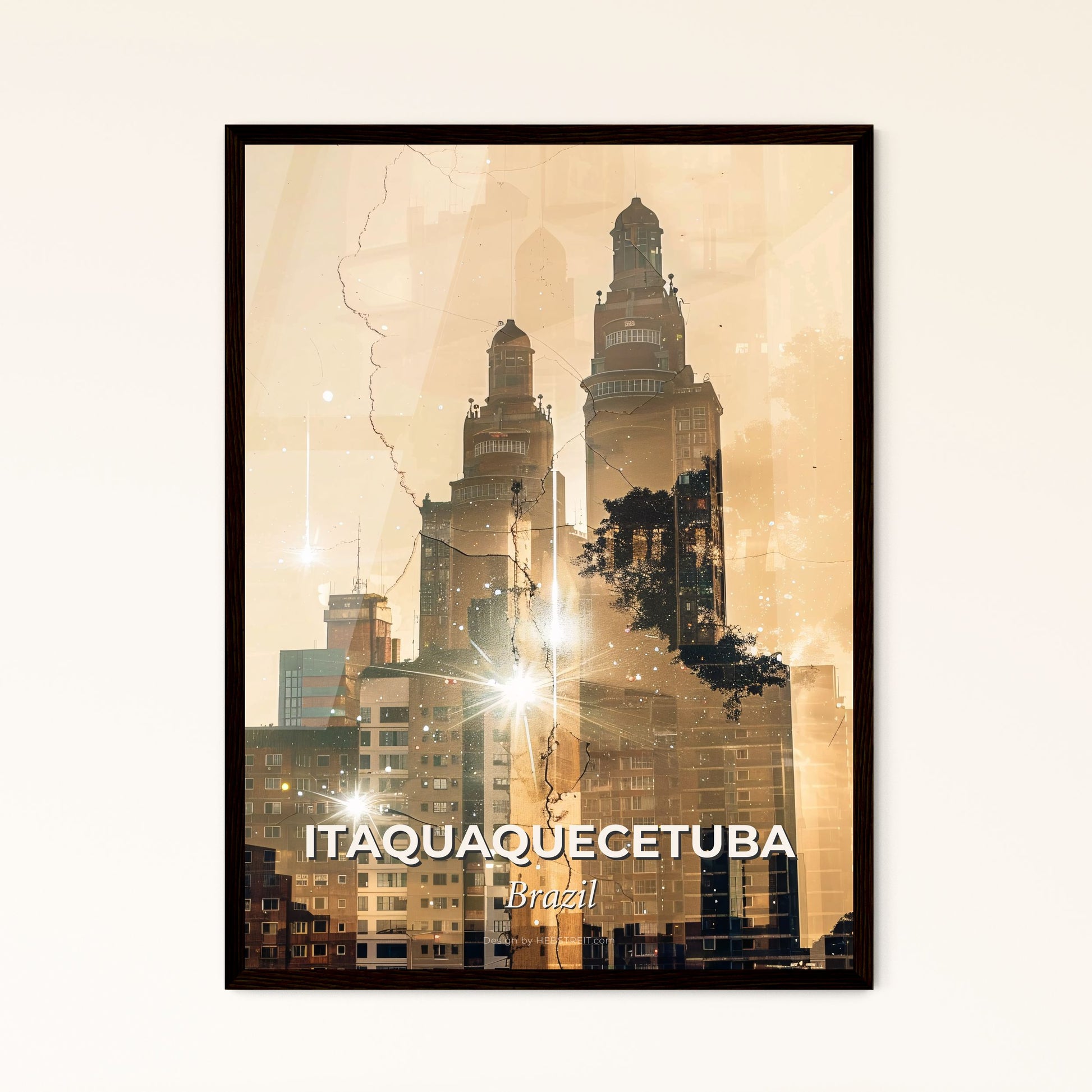 Itaquaquecetuba Skyline Art: Local Icons Sparkle - A double exposure of a city