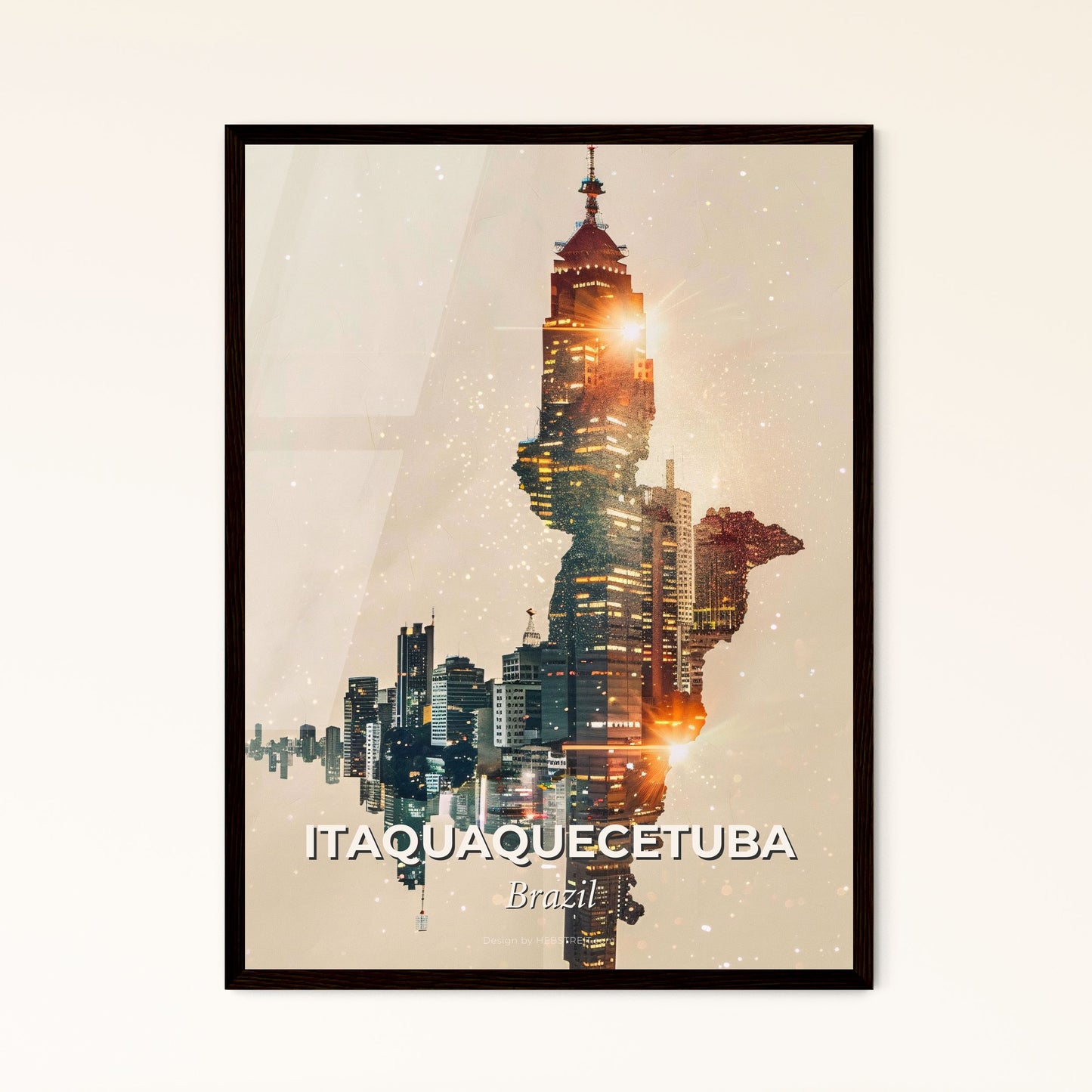 Itaquaquecetuba City Skyline Brazil Composite Artwork - A city skyline with lights