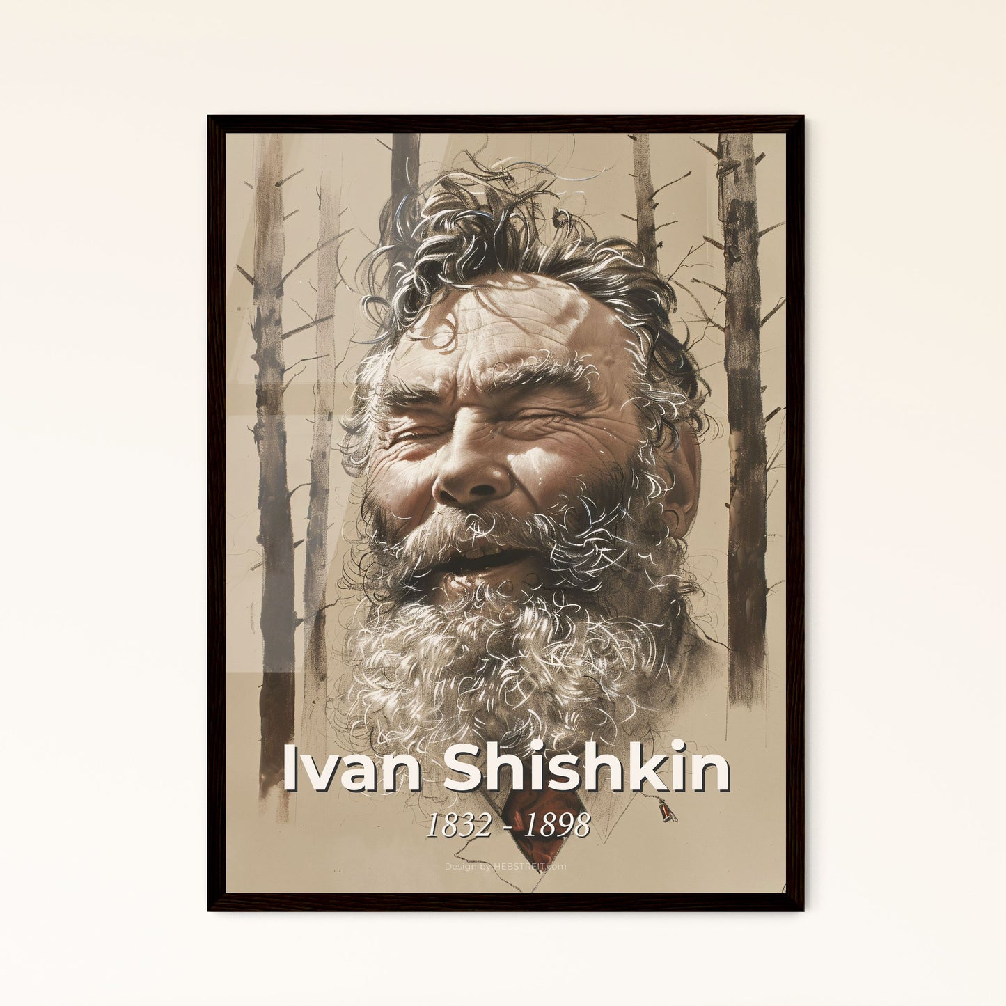 Elegant Contemporary Portrait Inspired by Ivan Shishkin Framed Print