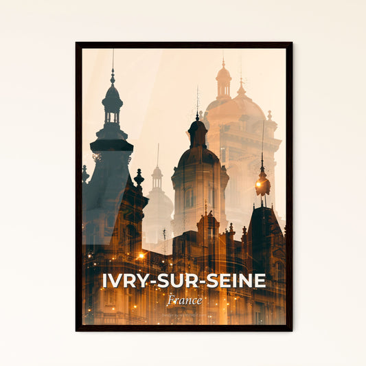 Ivry-sur-Seine Skyline Art Poster - A building with towers and spires