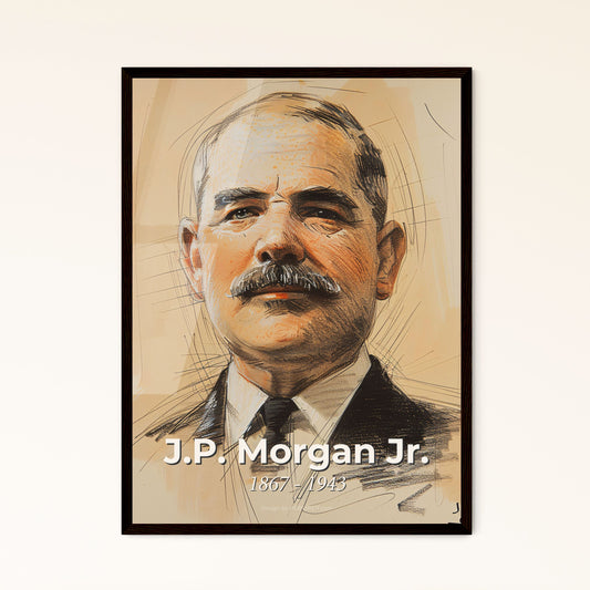 Elegant Portrait of J.P. Morgan Jr.  Framed Print
