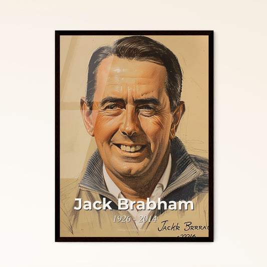 Dynamic Tribute to Jack Brabham: Abstract Art Print of the 3-Time F1 Champion – Perfect for Home Decor & Unique Gifts