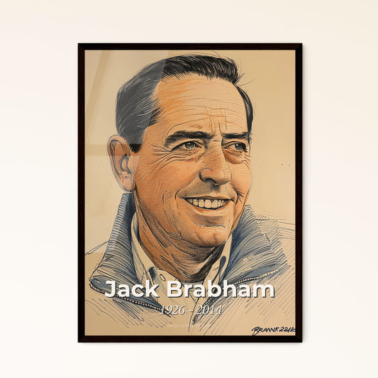 Tribute to Jack Brabham: A Vibrant Contemporary Portrait of the F1 Legend - Perfect for Home Decor & Unique Gift Solutions