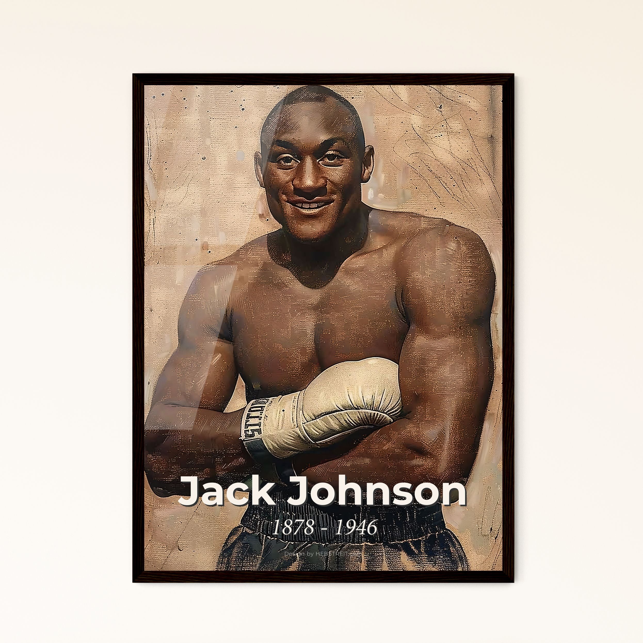 Dynamic Portrait of Jack Johnson Framed Print – HEBSTREIT