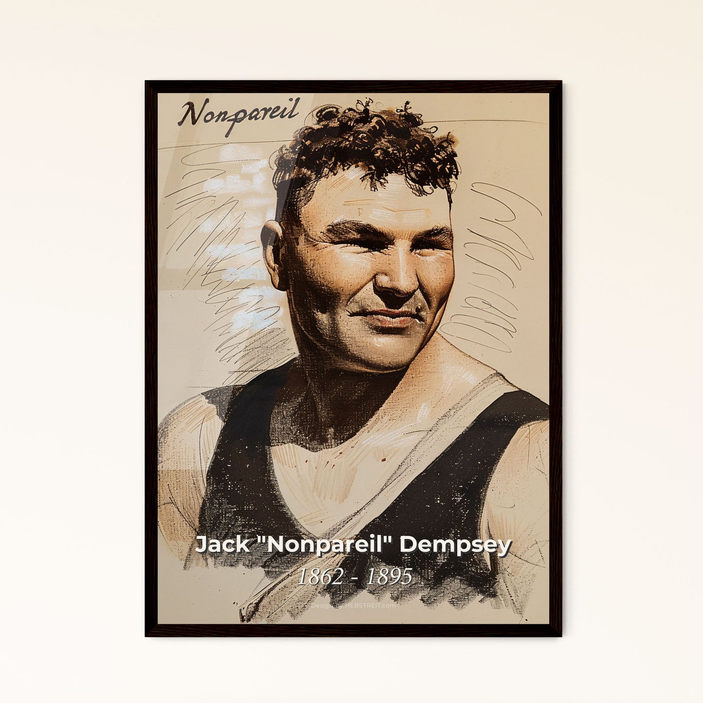 Radiant Portrait of Jack Dempsey Framed Print