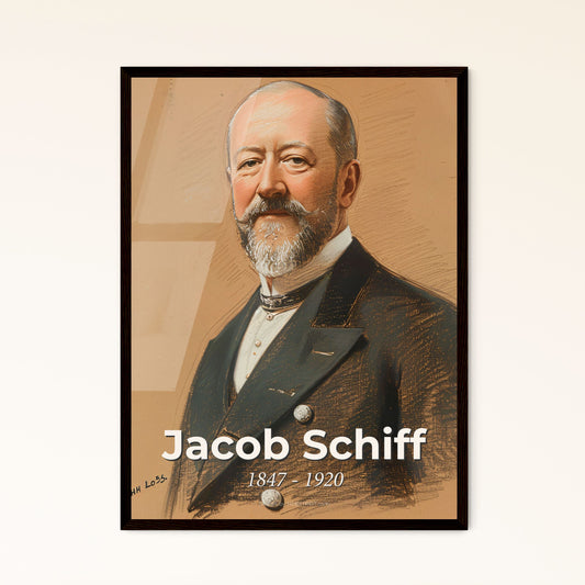 Captivating Portrait of Jacob Schiff (1847-1920): A Stylish Tribute to a Visionary Banker in Contemporary Artistic Elegance