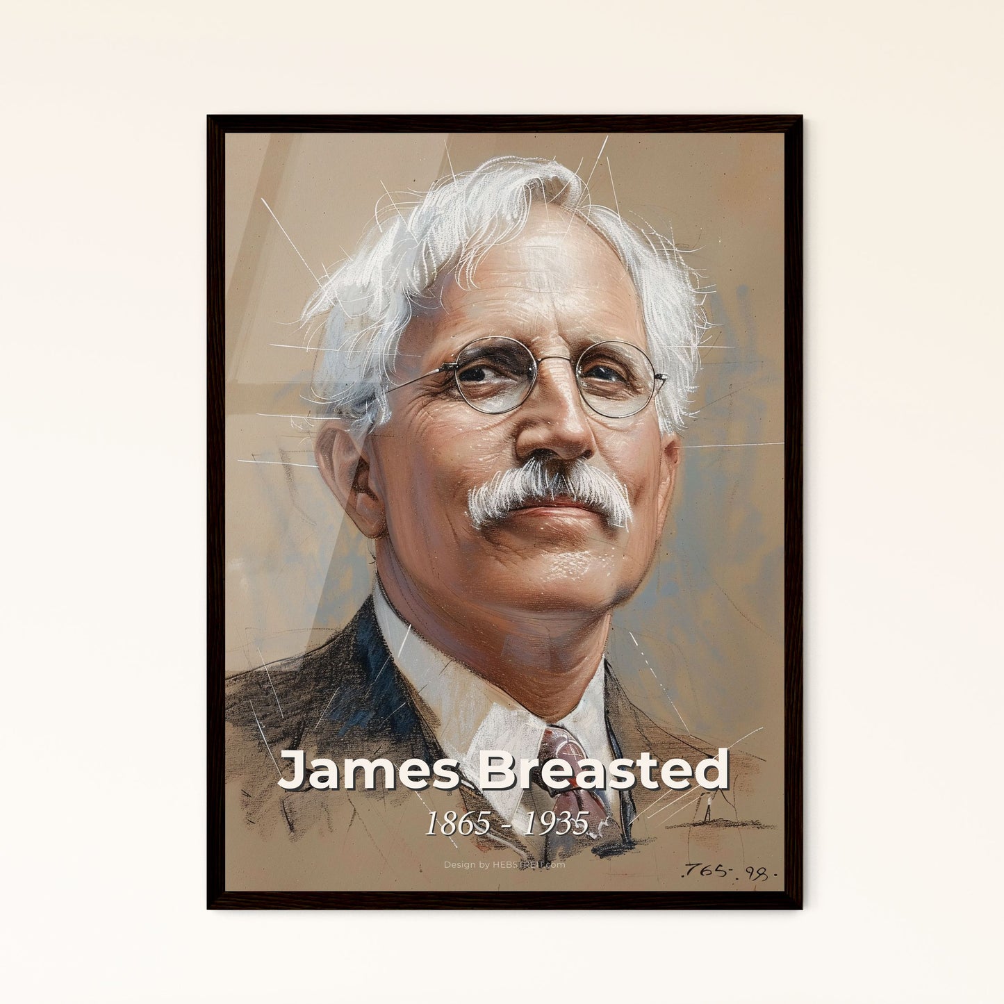 Elegant Contemporary Portrait of James Breasted Framed Print