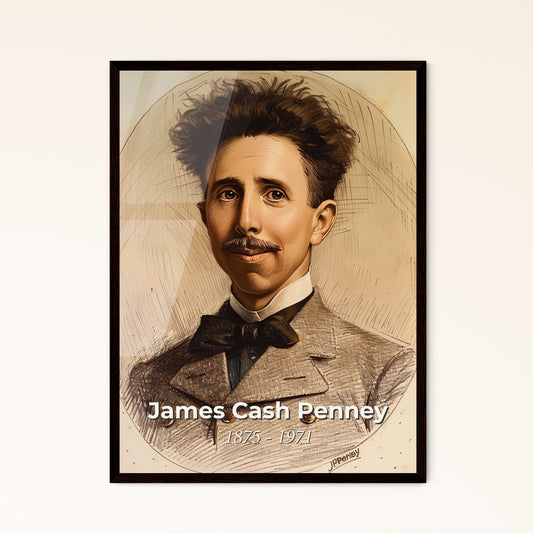 Elegant Portrait of J.C. Penney: A Contemporary Tribute to the Iconic American Retail Pioneer – Available in Framed & Aluminum Prints!