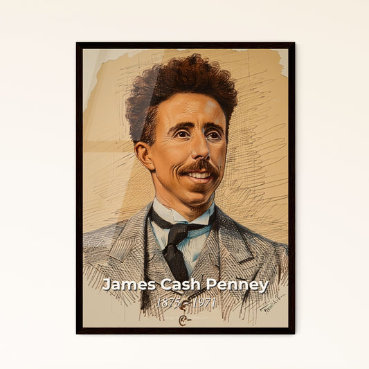 Elegance in Retail: Captivating Portrait of J.C. Penney, 1875-1971 - Contemporary Art Print for Timeless Home Décor