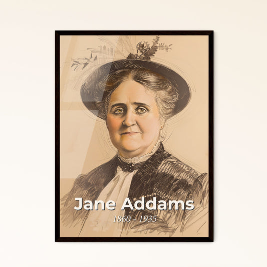 Radiant Portrait of Jane Addams: Celebrating Feminism & Peace - Stunning Contemporary Art Print for Home Decor & Gifts