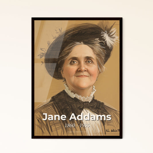 Timeless Elegance: Jane Addams Portrait - Social Reformer in Vibrant Contemporary Art Print for Home Decor and Meaningful Gifting