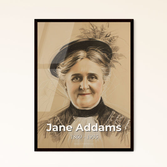 Empowered Legacy: Stunning Portrait of Jane Addams, Icon of Social Reform & Women's Rights, in Dynamic Contemporary Artwork