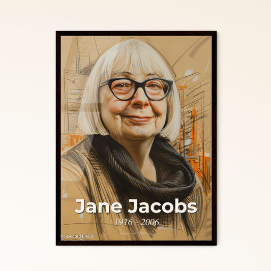 Elegant Tribute to Jane Jacobs: Celebrating Urban Advocacy in Contemporary Art - A Unique Print for Inspiring Home Décor