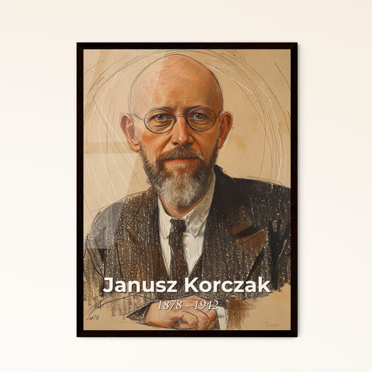 Radiant Tribute to Janusz Korczak: A Captivating Contemporary Portrait Celebrating Child Advocacy and Educational Philosophy