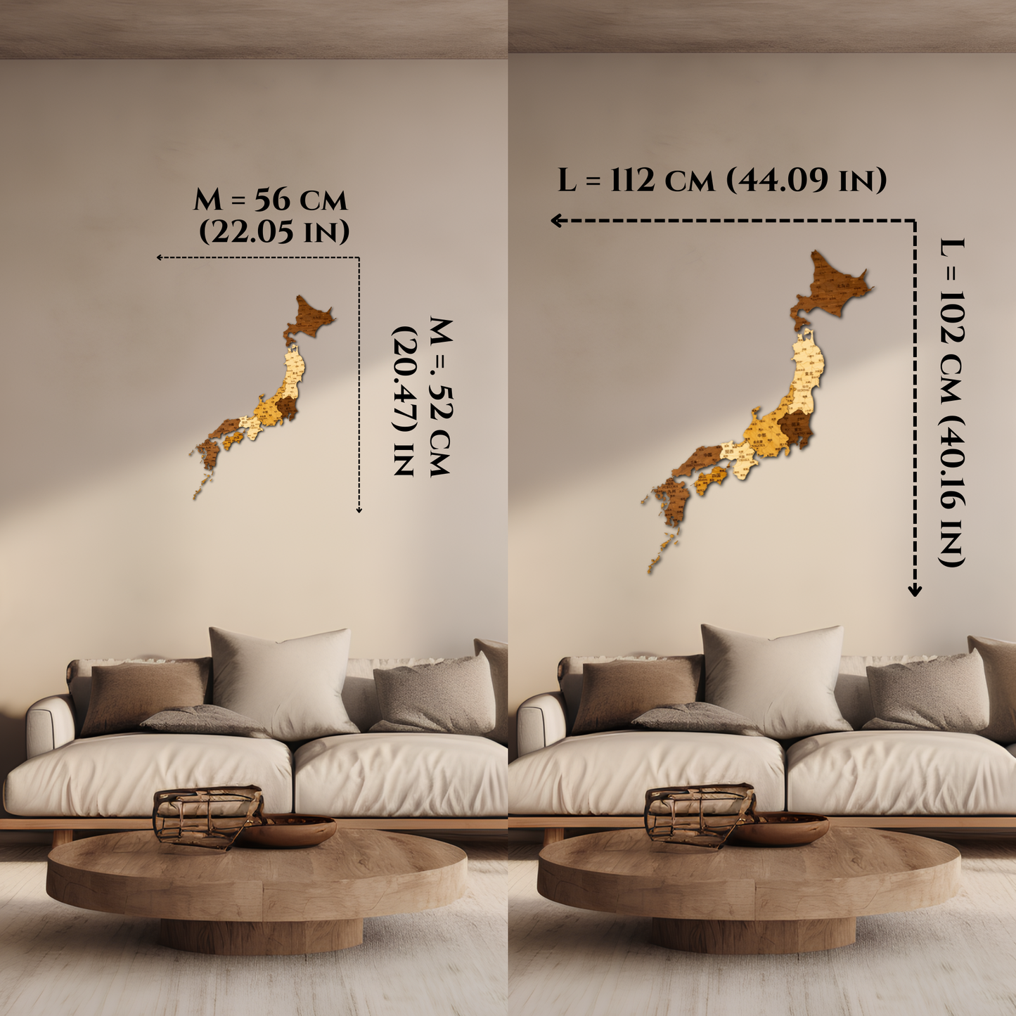 3D Japan Wooden Wall Map – Elegant Wall Art with City Names