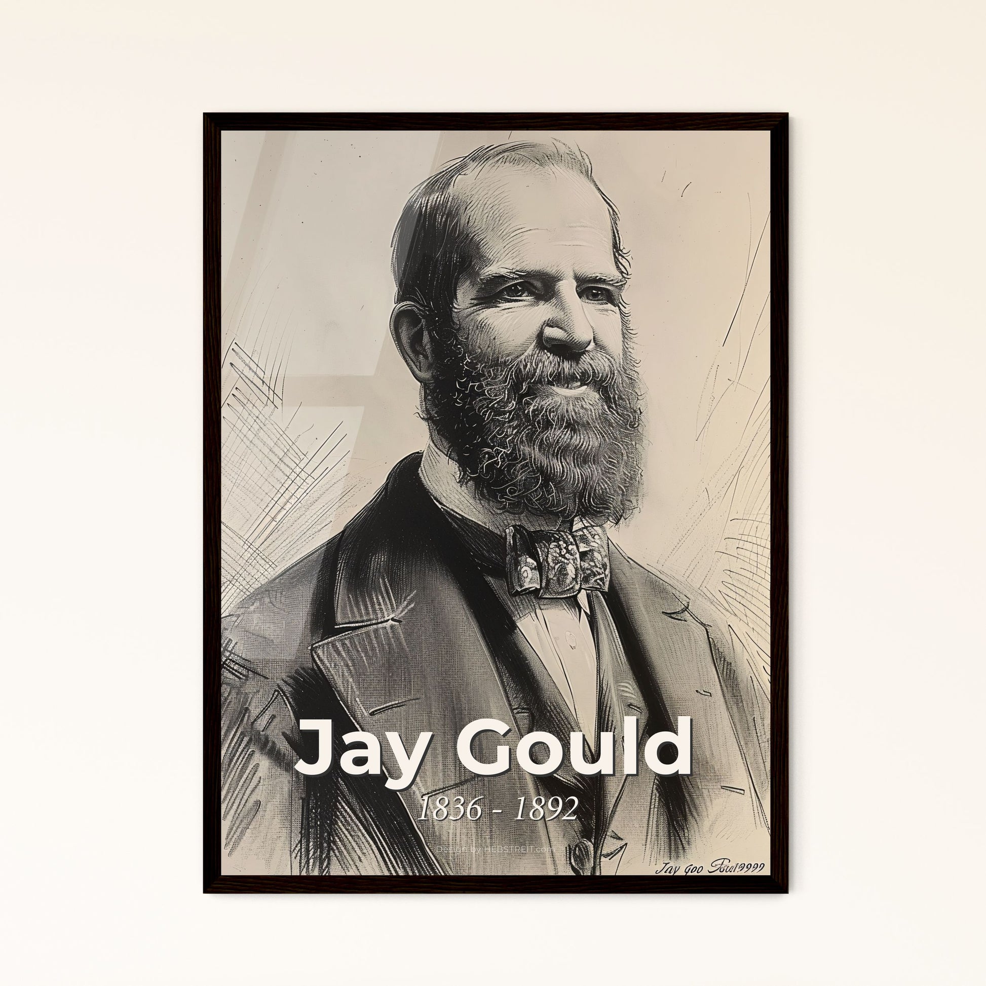 Elegant Portrait of Jay Gould Framed Print